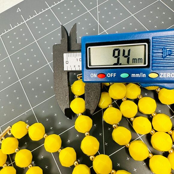 Kate Spade Necklace Layered Beaded Chunky Yellow Cut to the Chase Faceted 18" - Picture 9 of 9